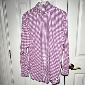 Peter Millar Purple Gingham Button Down Shirt